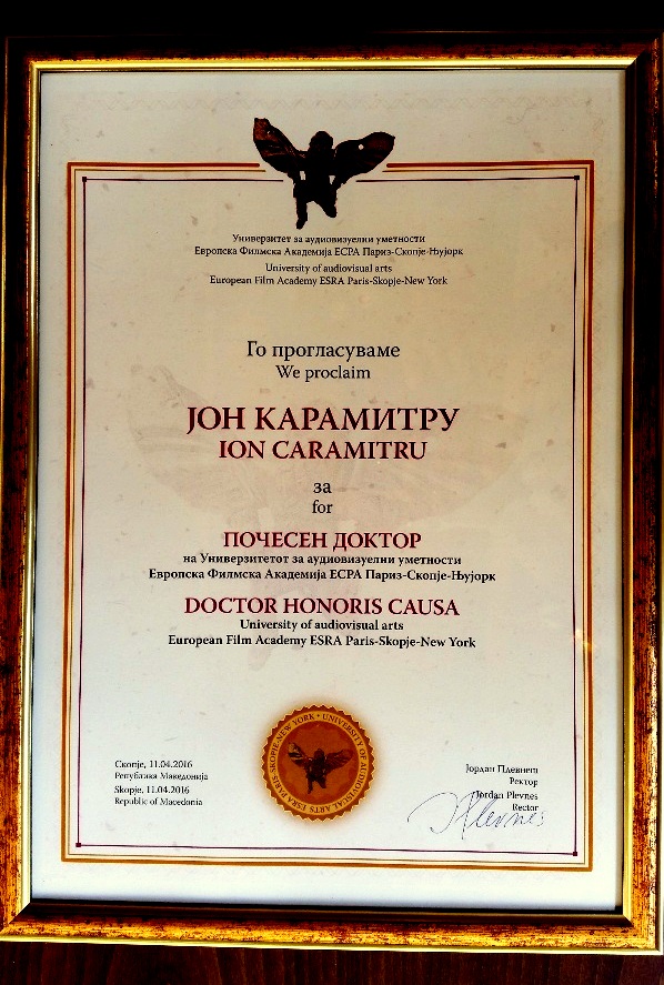 Ion Caramitru - Doctor Honoris Causa_Macedonia. 2016