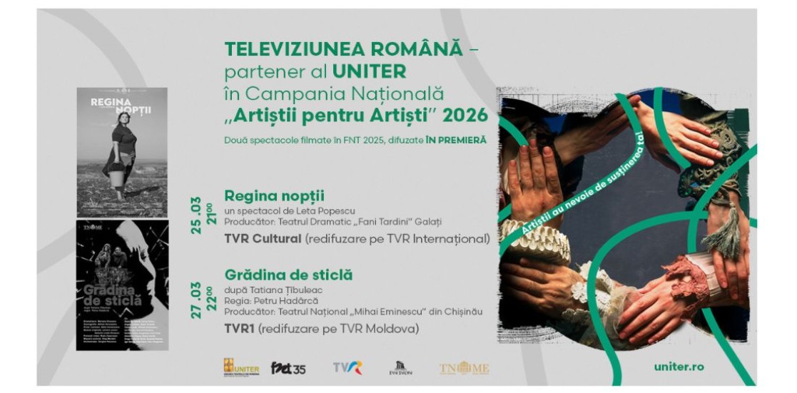 (Română) Televiziunea Română – partener al UNITER  în Campania Națională „Artiștii pentru Artiști” 2026