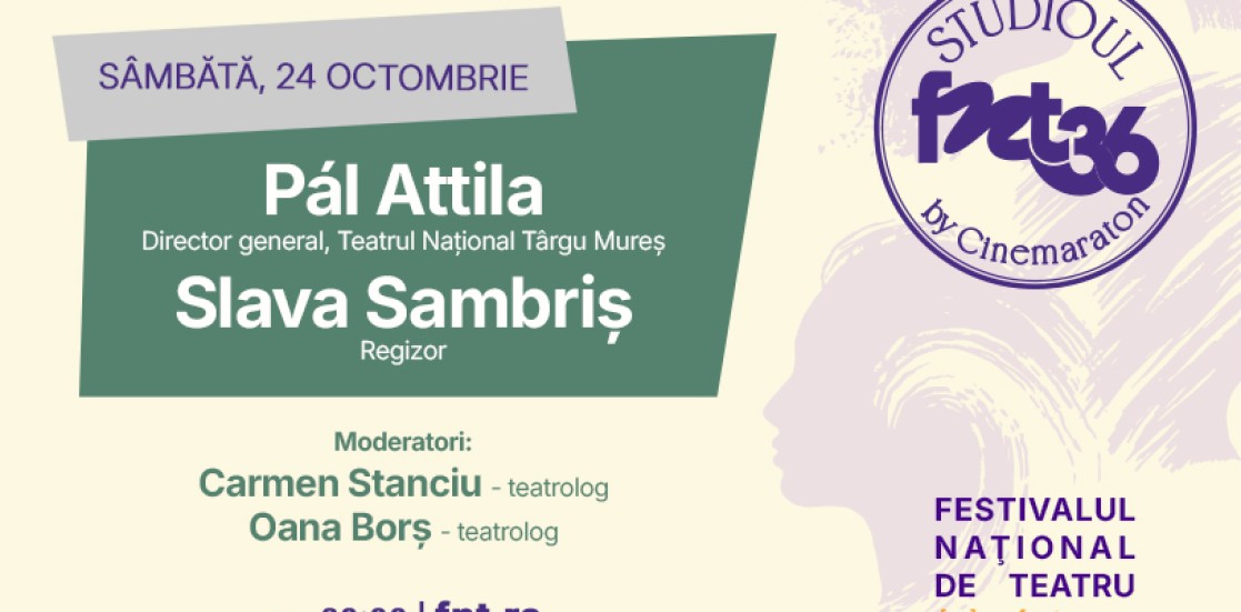 Pál Attila și Slava Sambriș, la Studioul FNT – 24 octombrie, ora 20:00 – pe fnt.ro